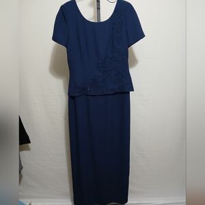 Maggy London Royal Blue Beaded Gown